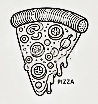 Fun Pizza Slice Coloring Page for Kids – Easy and Whimsical