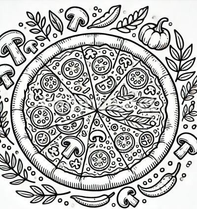 Delicious Pizza Coloring Fun