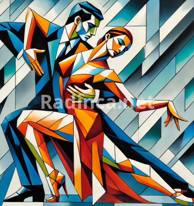 Dynamic Cubism Tango Painting | Abstract Couple Dance Art